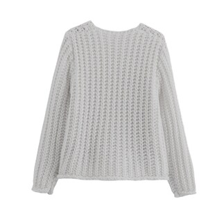 Foto 2 | Foto 2 | Cárdigan Findthy De Punto Corto Para Mujer Manga Larga Gris - Venta Internacional.
