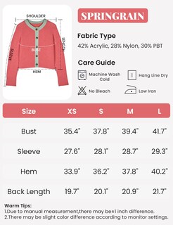 Foto 6 | Foto 6 | Chaqueta Corta De Punto Rojo Cardigan Springrain Para Mujer (m) - Venta Internacional.