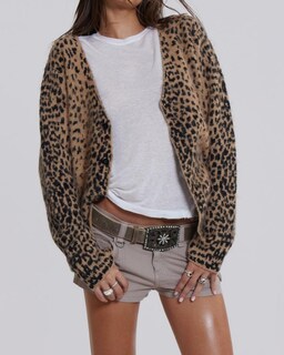 Foto 3 | Foto 3 | Jersey Ezapine Para Mujer Con Estampado De Leopardo Y Cuello En V Color Marrón - Venta Internacional.