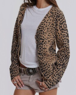 Foto 4 | Foto 4 | Jersey Ezapine Para Mujer Con Estampado De Leopardo Y Cuello En V Color Marrón - Venta Internacional.