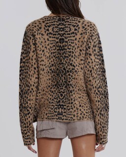 Foto 5 | Foto 5 | Jersey Ezapine Para Mujer Con Estampado De Leopardo Y Cuello En V Color Marrón - Venta Internacional.