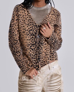 Foto 6 | Foto 6 | Jersey Ezapine Para Mujer Con Estampado De Leopardo Y Cuello En V Color Marrón - Venta Internacional.