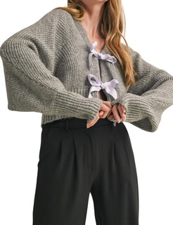 Foto 1 | Foto 1 | Jersey Tipo Cárdigan Esmeling Para Mujer Corto Cuello En V Punto Gris - Venta Internacional.
