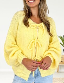 Foto 4 | Foto 4 | Jersey Tipo Cárdigan Interno Con Lazo En La Parte Delantera Y2k Chunky Para Mujer - Venta Internacional.