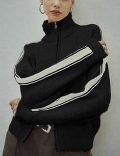 Foto 4 | Foto 4 | Jersey Tipo Cárdigan Qiaomai De Punto Con Cremallera De Manga Larga Para Mujer - Venta Internacional.
