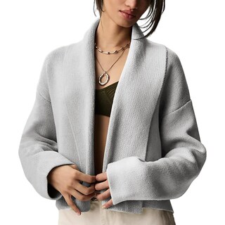 Foto 1 | Foto 1 | Jersey Tipo Cárdigan Wyeysyt Para Mujer  De Punto Grueso  Con Solapa  Gris  Talla M - Venta Internacional.