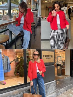Foto 4 | Foto 4 | Jersey Tipo Cárdigan Ykr Para Mujer De Punto Grueso Parte Delantera Abierta Color Rojo L - Venta Internacional.