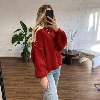 Foto 3 | Foto 3 | Suéter Tipo Cárdigan Seekme Casual De Punto Ligero Rojo Para Mujer - Venta Internacional.