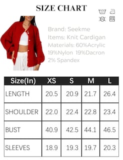 Foto 4 | Foto 4 | Suéter Tipo Cárdigan Seekme Casual De Punto Ligero Rojo Para Mujer - Venta Internacional.