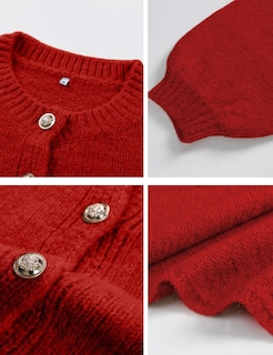 Foto 5 | Foto 5 | Suéter Tipo Cárdigan Seekme Casual De Punto Ligero Rojo Para Mujer - Venta Internacional.