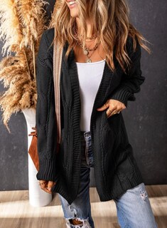 Foto 5 | Foto 5 | Jersey Tipo Cárdigan Shewin De Punto Trenzado Extragrande Negro Para Mujer - Venta Internacional.