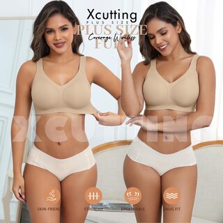 Foto 3 | Foto 3 | Sujetador Con Corte En X Cuello En V Sin Aros Soporte Suave Sin Costuras - Venta Internacional.