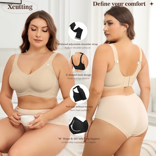 Foto 7 | Foto 7 | Sujetador Con Corte En X Cuello En V Sin Aros Soporte Suave Sin Costuras - Venta Internacional.