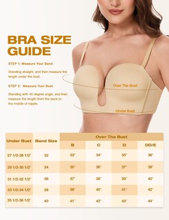 Foto 4 | Foto 4 | Sujetador Wingslove Deep V Sin Tirantes Sin Tirantes Rojo 38dd - Venta Internacional.