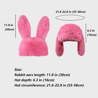 Foto 7 | Foto 7 | Gorro Vptmrp Con Orejas De Conejo Peludas Suaves Y Cálidas De Felpa Negro - Venta Internacional.