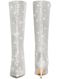 Foto 3 | Foto 3 | Botas Hasta La Rodilla Perphy Sparkly Glitter Con Tacón De Aguja Plateado - Venta Internacional.