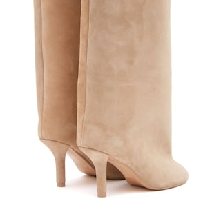 Foto 4 | Foto 4 | Botas Hasta La Rodilla Vertundy Nude Suede Tacones De Aguja Para Mujer - Venta Internacional.