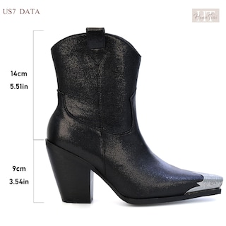 Foto 6 | Foto 6 | Botines Hoantiai Para Mujer Estilo Western Con Punta De Metal Grabada - Venta Internacional.