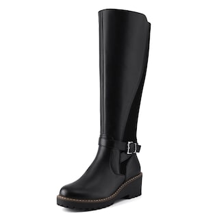 Foto 1 | Foto 1 | Botas Hasta La Rodilla Podaik Wedge Tall Para Mujer Negras - Venta Internacional.
