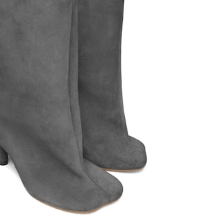 Foto 3 | Foto 3 | Botas Hasta La Rodilla Yishaweiqi De Gamuza Gris Con Tacón De Aguja Para Mujer - Venta Internacional.