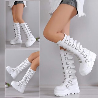 Foto 3 | Foto 3 | Botas Hasta La Rodilla Atsroel Con Plataforma Cuña Y Punta Cuadrada Para Mujer - Venta Internacional.