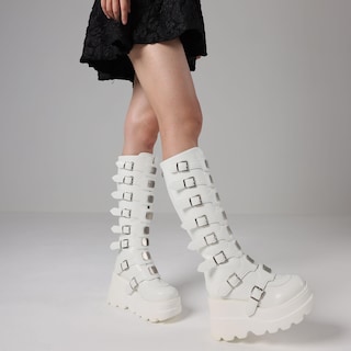 Foto 4 | Foto 4 | Botas Hasta La Rodilla Atsroel Con Plataforma Cuña Y Punta Cuadrada Para Mujer - Venta Internacional.