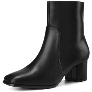 Foto 1 | Foto 1 | Botines Perphy Fashion Con Punta Cuadrada Y Tacón Bajo Negros Para Mujer - Venta Internacional.