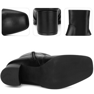 Foto 3 | Foto 3 | Botines Perphy Fashion Con Punta Cuadrada Y Tacón Bajo Negros Para Mujer - Venta Internacional.