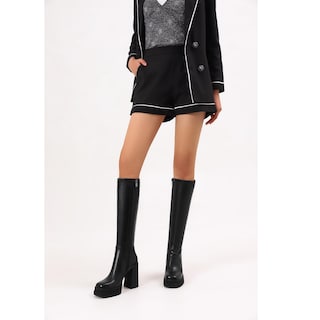 Foto 4 | Foto 4 | Botas Altas Hasta La Rodilla Wetviro Para Mujer Tacón De Plataforma Color Negro 11 Cm - Venta Internacional.