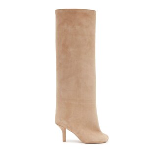Foto 2 | Foto 2 | Botas Hasta La Rodilla Vertundy Nude Suede Tacones De Aguja Para Mujer - Venta Internacional.