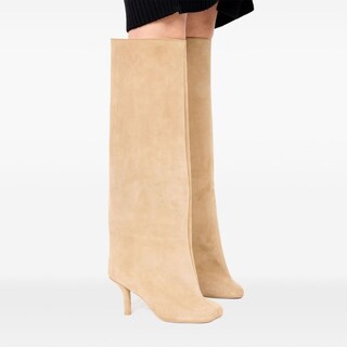 Foto 6 | Foto 6 | Botas Hasta La Rodilla Vertundy Nude Suede Tacones De Aguja Para Mujer - Venta Internacional.
