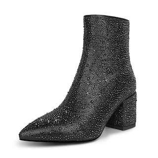 Foto 1 | Foto 1 | Botas Wetkiss Rhinestone Para Mujer Negras Con Tacón Bajo - Venta Internacional.