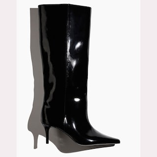 Foto 2 | Foto 2 | Botas Hasta La Rodilla Vorisvina De Piel Burdeos Con Tacón De Gatito - Venta Internacional.