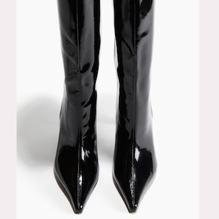 Foto 3 | Foto 3 | Botas Hasta La Rodilla Vorisvina De Piel Burdeos Con Tacón De Gatito - Venta Internacional.