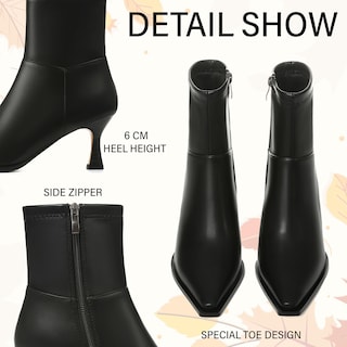 Foto 2 | Foto 2 | Botas Atsroel Black Fall A Media Pantorrilla Con Tacón De Gatito Para Mujer - Venta Internacional.