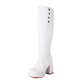 Foto 1 | Foto 1 | Botines Foremode De Piel Gótica Con Tacón Ancho Para Mujer - Venta Internacional.
