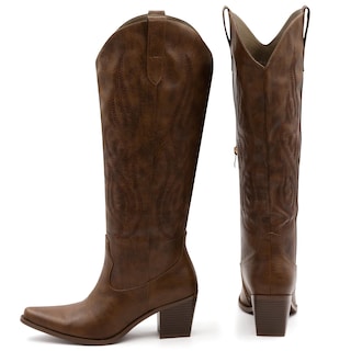 Foto 2 | Foto 2 | Botas Anchas De Pantorrilla Danazana Cowboy Hasta La Rodilla Para Mujer Negras 6-11 - Venta Internacional.