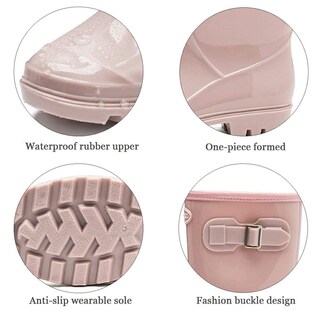 Foto 5 | Foto 5 | Botas De Lluvia Dksuko Impermeables Wellington Para Mujer  Color Rosa  Talla 8 - Venta Internacional.