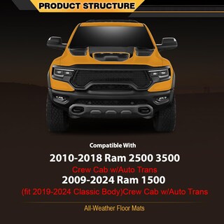 Foto 2 | Foto 2 | Alfombrillas G-plus Compatibles Con Dodge Ram 1500 2009-2023 - Venta Internacional.