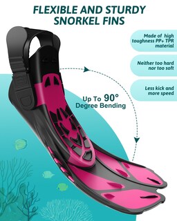Foto 4 | Foto 4 | Set De Equipo De Esnórquel Viginsul Con Forma De Máscara Y Aletas Para Adultos Color Rosa - Venta Internacional.