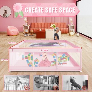 Foto 3 | Foto 3 | Baby Playpen Hiaksedt 74 X 50 Cm Para Bebés Y Niños Pequeños  Color Rosa - Venta Internacional.