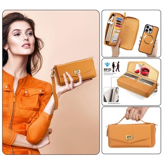 Foto 2 | Foto 2 | Funda Tipo Cartera Reeginch Crossbody Para Iphone 15 Pro Max Color Naranja - Venta Internacional.