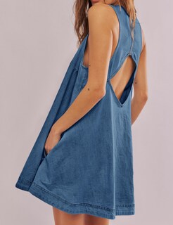 Foto 5 | Foto 5 | Vestido Vaquero Creerer Casual Sin Mangas En A Con Bolsillos - Venta Internacional.