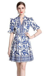 Foto 1 | Foto 1 | Vestido Lai Meng Five Cats Mini Con Cuello En V Y Estampado Floral Para Mujer - Venta Internacional.