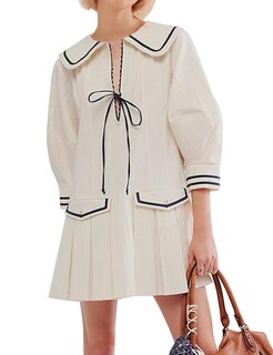 Foto 2 | Foto 2 | Minivestido Icobid Para Mujer Bonito Lazo Con Lazo Abierto En La Parte Delantera Blanco - Venta Internacional.