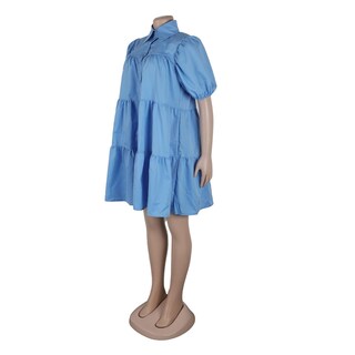 Foto 3 | Foto 3 | Vestido Wokanse Túnica De Verano Manga Corta Babydoll Azul Xl - Venta Internacional.