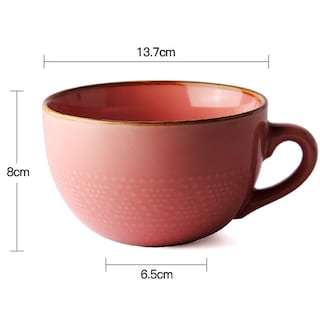Foto 7 | Foto 7 | Taza De Sopa De Cerámica Disoza 700 Ml Con Asas Color Rosa - Venta Internacional.