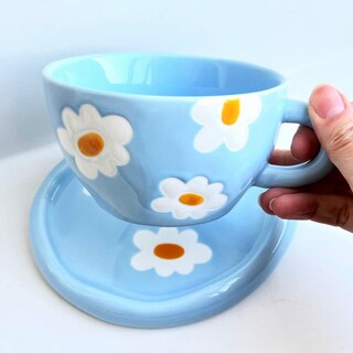 Foto 5 | Foto 5 | Juego De Tazas De Café Disoza Blue Flowers Ceramic 250 Ml Con Platillo - Venta Internacional.