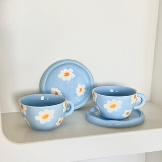 Foto 7 | Foto 7 | Juego De Tazas De Café Disoza Blue Flowers Ceramic 250 Ml Con Platillo - Venta Internacional.