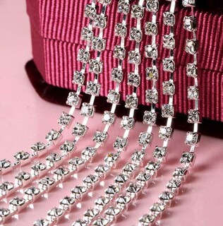 Foto 1 | Foto 1 | Cadena Cerrada Con Diamantes De Imitación De Cristal  Woiwo  2.2 Yardas  Para Joyería - Venta Internacional.